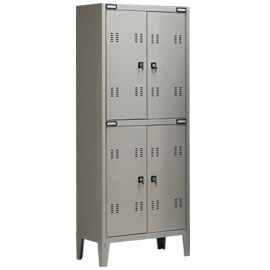 Armadio spogliatoio metallo a 4 posti 70x35cm h180cm grigio
