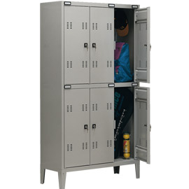 Armadio spogliatoio metallo a 6 posti 102x35cm h180cm grigio