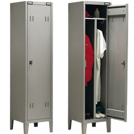 Armadio spogliatoio metallo a 1posto c/divis. 43x47cm h180cm grigio
