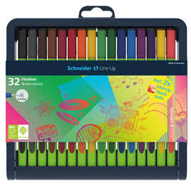 Astuccio 32 fineliner line-up 0,4mm colori ass. Schneider