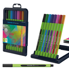 Astuccio 8 fineliner line-up 0,4mm colori ass. Schneider