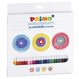 Astuccio 24 matite colorate diam. 3,8mm minabella primo