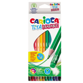 Astuccio 12 matite tita cancellabile colori assortiti carioca