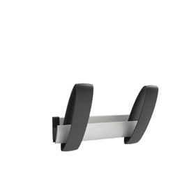 Appendiabiti da muro 2posti 30cm alluminio/abs alba