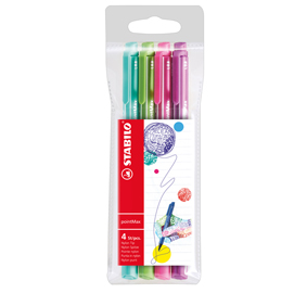 Astuccio 4 pennarelli point max punta 0,8mm azzurro/verde/rosa/viola stabilo