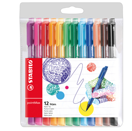 Astuccio 12 pennarelli point max punta 0,8mm colori assortiti stabilo