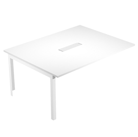 Allungo tavolo riunione woody sup.160x120cm piano bianco / gambe metal