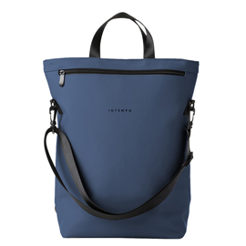 Borsa zainabile roll-top drop - 30 x 44 x 14 cm - gomma - blu - in tempo