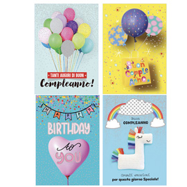 Biglietto lifestyle - con glitter - fantasie assortite - rex sadoch