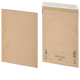 Busta imbottita airpro green - 25 x 34 cm - carta - avana - bong packaging - conf. 100 pezzi