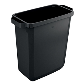 Bidone durabin - con maniglie - senza coperchio - 60 l - 59 x 60 x 28,2 cm - pp - nero -  durable