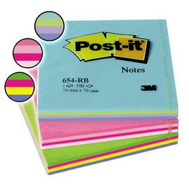 Blocco post-it 654-rb vivace 100fg 76x76mm 72gr assortito