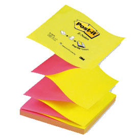Blocco post-it®super sticky z-notes 76x76mm 100fg r330na giallo rosa neon