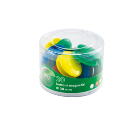 Barattolo 20 magneti tondi Ø 30mm colori ass. Art.2141