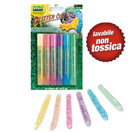 Blister 6 tubetti colla gel glitter da 10.5ml assortiti lebez