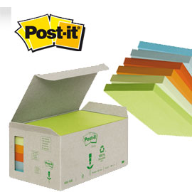 Blocco 100foglietti post-it®notes green 76x127mm 655-1gb natural
