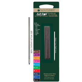 Blister 4 minirefill per sfera multifunzione punta media blu monteverde