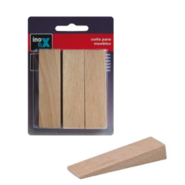 Blister 3 fermaporte a cuneo in legno da 73mm escher