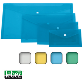 Busta con bottone a7-orizz. 15,5x11,5cm colori assortiti lebez