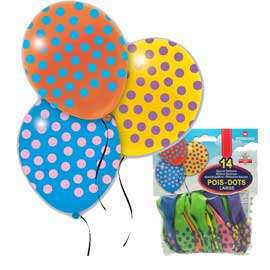 Busta 14 palloncini dots Ø32cm pegaso