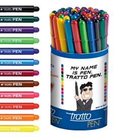 Tratto 807100 Pens, Assorted, Pack of 50