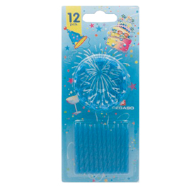 Blister 12 candeline compleanno c/supporto blu pegaso