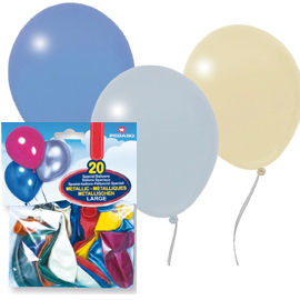 Busta 20 palloncini metal colori assortiti pegaso