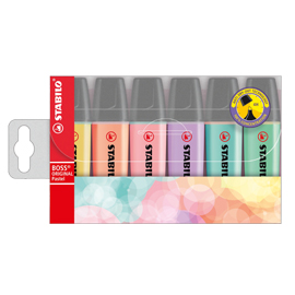 Busta 6 evidenziatori stabilo boss pastel