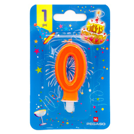 Blister candelina n°0 arancio fluo 7cm pegaso