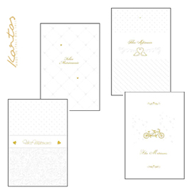 Biglietto auguri matrimonio carta perlata 4 soggetti ass. Kartos