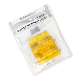 Blister 20 portamonete in pvc 1euro giallo