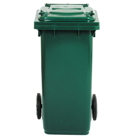 Bidone carrellato 120lt verde scuro per raccolta differenziata