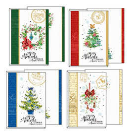 Biglietto natalizio 4 soggetti assortiti kartos
