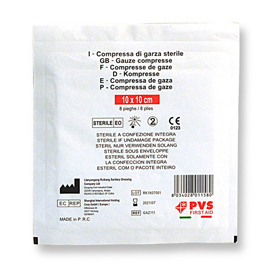 Busta di garza compressa sterile - 10 x 10 cm - pvs