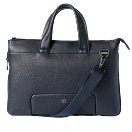 Borsa espandibile gate trended - con manici - 41 x 30 x 7 cm - ecopelle - blu - intempo