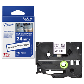 Brother - nastro non laminato - nero/bianco - tze-n251 - 24mm x 8mt
