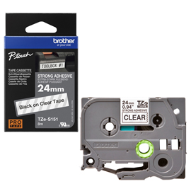 Brother - nastro - nero/trasparente - tze-s151 - 24mm x 8mt