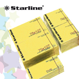 Blocchetto biglietti adesivi giallo 75x125mm 100fg 70gr starline
