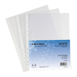 Buste forate medium - buccia - 22x30 cm - trasparente - starline - conf. 50 pezzi