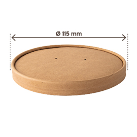 Coperchio per bowl portazuppe monouso - da 780 ml  - avana - signor bio - conf. 25 pezzi