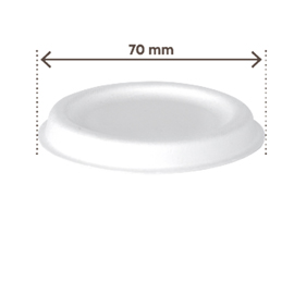 Coperchio in canna da zucchero - per coppetta porta salsa monouso 60 ml - bianco - signor bio
