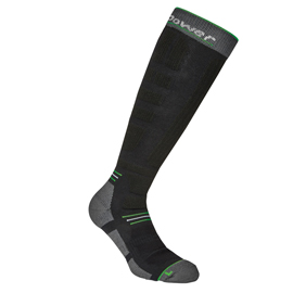 Calze lunghe tecniche zenith - taglia s (36-39) - nero/verde fluo - u-power - conf. 2 paia