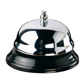 Campanello reception - diametro 10 cm - argento/nero - leone