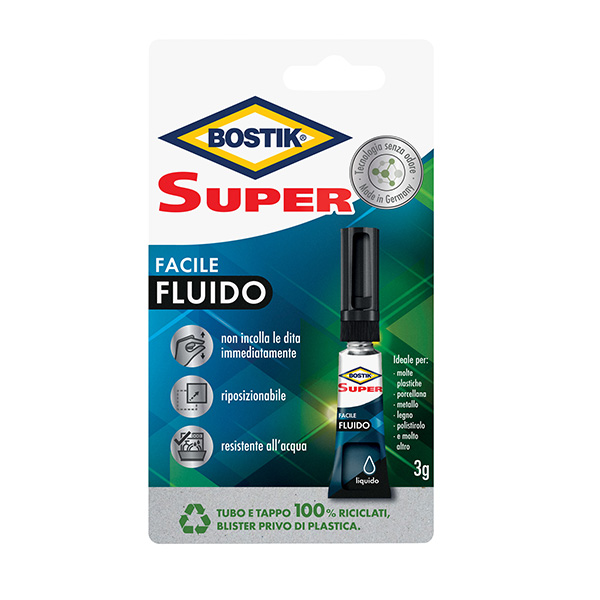 Colla istantanea super facile fluido - 3 gr - trasparente - bostik