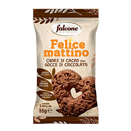 Cuore di cacao con gocce di cioccolato - monoporzione da 35 gr - falcone