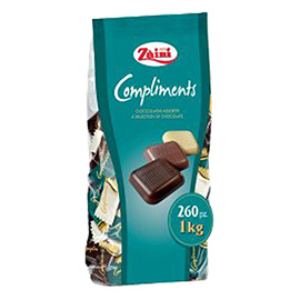 Cioccolatini complimets assortiti - busta 1 kg - zaini - conf. 260 pezzi