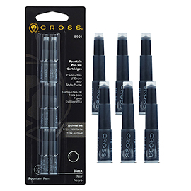 Cartucce inchiostro - nero - cross  - conf. 6 pezzi