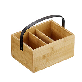 Cassetta porta condimenti - bamboo naturale - 20 x 15 x 10cm - leone