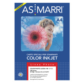 Carta inkjet a4 180gr 50fg color photo lucida 08103 marri