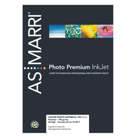 Carta inkjet a4 190gr 50fg color photo satinata 8106 as marri